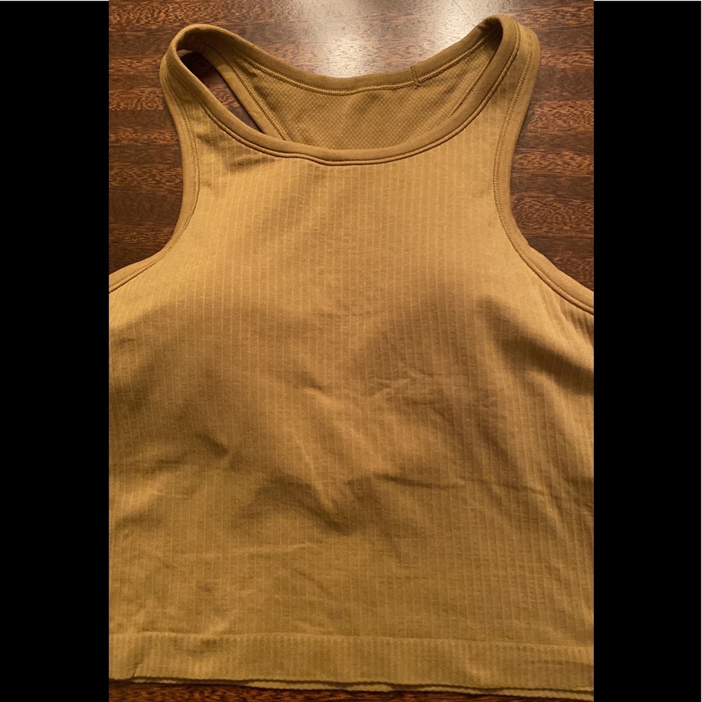 lululemon Ebb to Street RB Crop Tank, sz 8, color AGLD